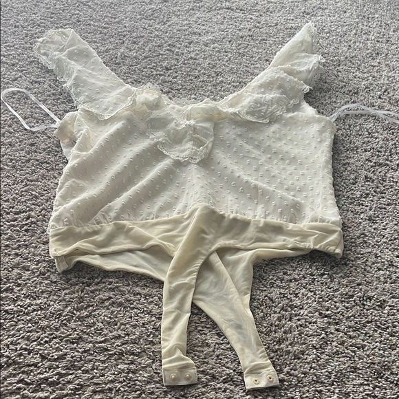 Lulu's Beige Ruffle Bodysuit - Picture 6 of 6
